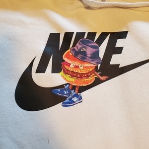 Nike Burger Bucket White Hoodie Sweatshirt Medium
